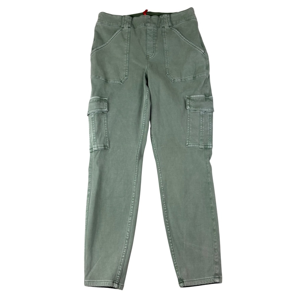Spanx‎ Womens XL Petite Olive Green Cargo Pants Stretch Slim Utility Gorpcore